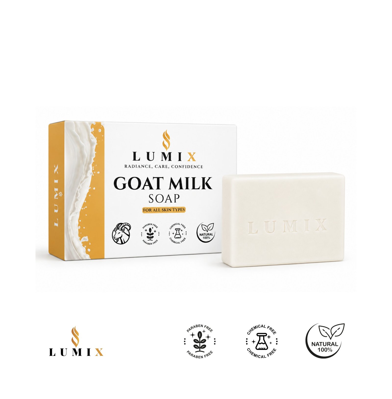 LUMIX BEAUTY | Goat Milk Soap | 100% Natural | Gentle on All Skin Types